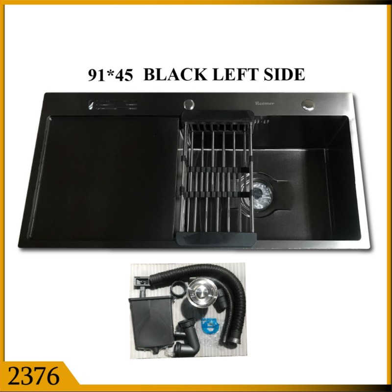 KITCHEN SINK HAND MADE 91*45 BLK (L) (2376)